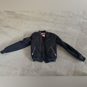 TNA black cropped Bomber Jacket in XS